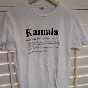 Kamala Harris Madam President White Short Sleeve Medium Unisex Shirt